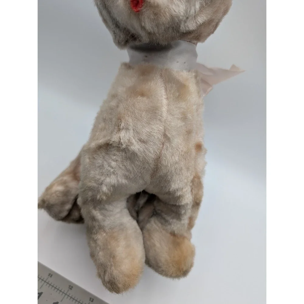 Vintage Siamese Cat Kitten Plush Carnival Style 14 Inch Pink Eyes Stuffed Animal